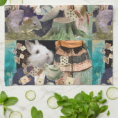 Alice in Wonderland collage Theedoek (Gevouwen)
