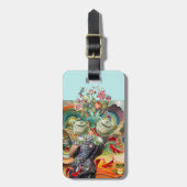 Alice in Wonderland collage, voeg naam en contact  Bagagelabel (Voorkant verticaal)