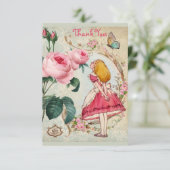 Alice in Wonderland Collage Wedding Bedankt (Staand voorkant)