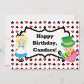 Alice in Wonderland Cool Childrens Birthday Kaart (Voorkant)