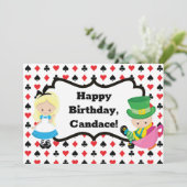 Alice in Wonderland Cool Childrens Birthday Kaart (Staand voorkant)