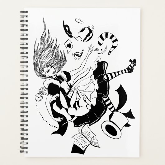 Alice in Wonderland. coole grafische illustratie Planner (Voorkant)