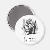 Alice in Wonderland Curieuse ronde magneet (Voorkant / Achterkant)