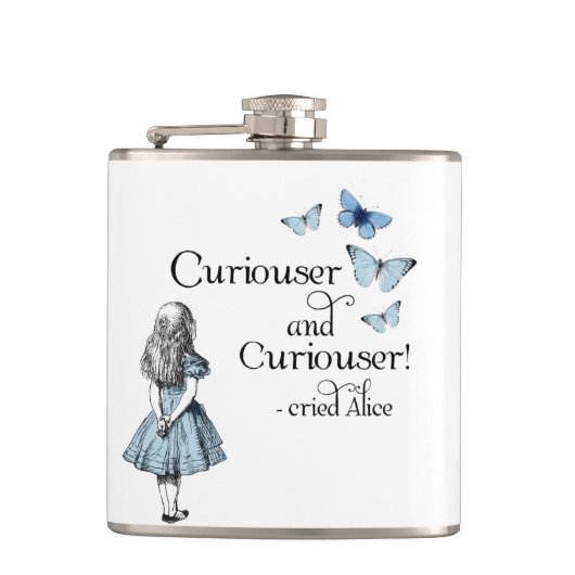 Alice in Wonderland Curiouser Butterflies Flask Heupfles (Voorkant)