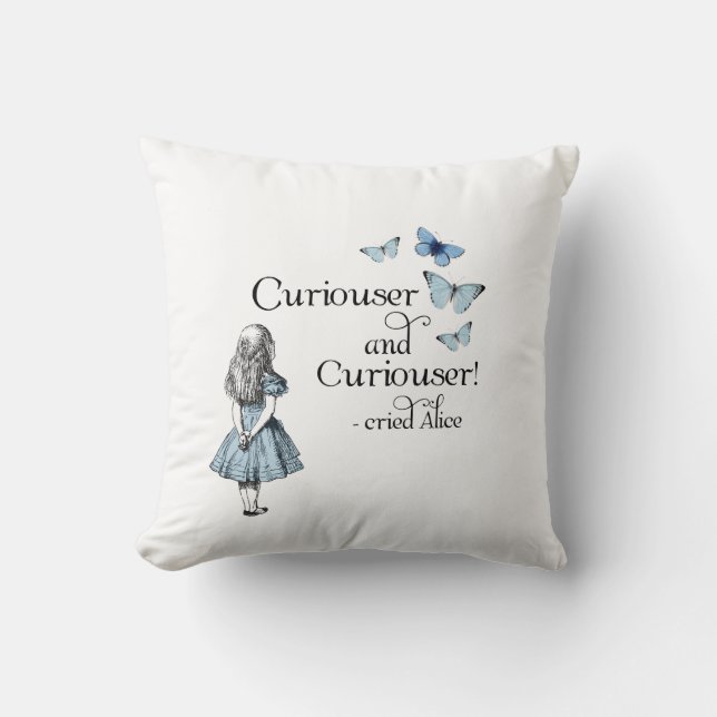 Alice in Wonderland Curiouser Butterflies Pillow Kussen (Voorkant)