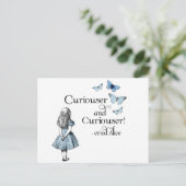Alice in Wonderland Curiouser Butterfly Briefkaart (Staand voorkant)