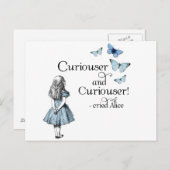 Alice in Wonderland Curiouser Butterfly Briefkaart (Voorkant / Achterkant)