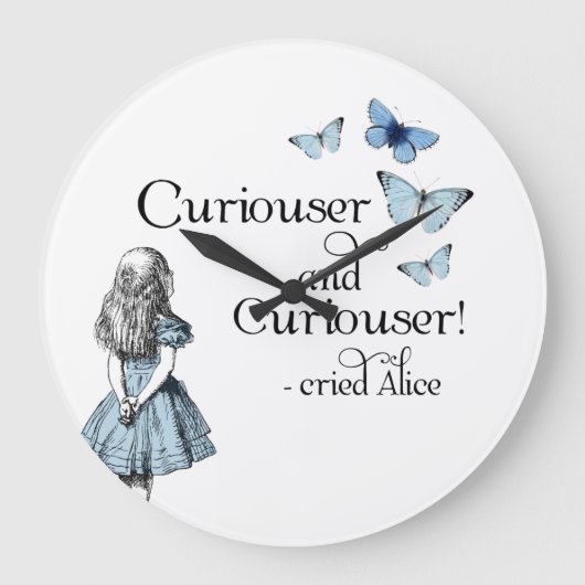 Alice in Wonderland Curiouser Butterfly Clock Grote Klok (Voorkant)