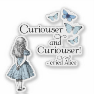 Alice in Wonderland Curiouser Butterfly Sticker