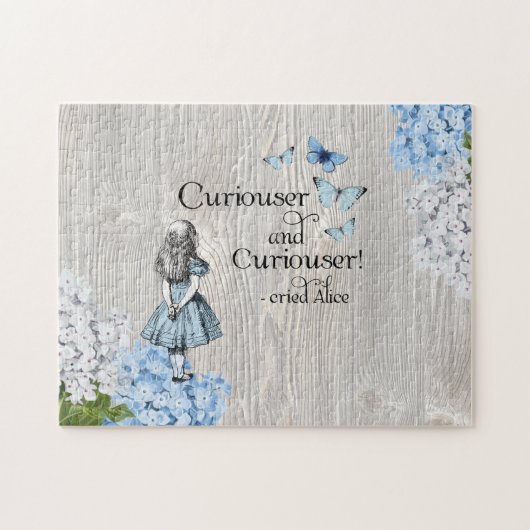 Alice in Wonderland Curiouser Floral Jigzaag Puzzl Legpuzzel (Horizontaal)