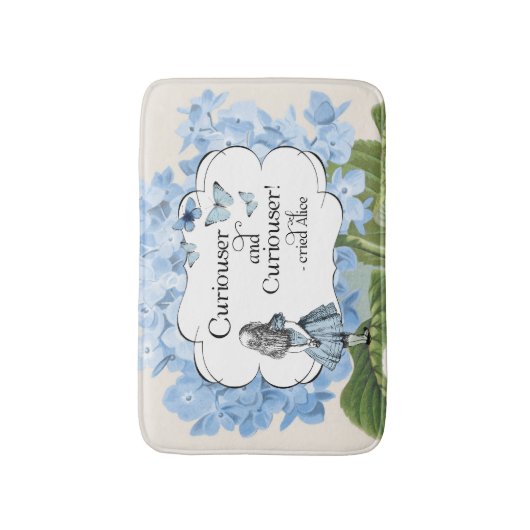 Alice in Wonderland Curiouser Hydrangea Bath Rug Badmat (Voorkant Verticaal)