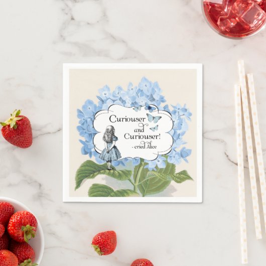 Alice in Wonderland Curiouser Hydrangea Napkins Servet (Insitu)