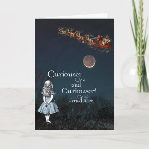Alice in Wonderland Curiouser kerstkaart Feestdagen Kaart