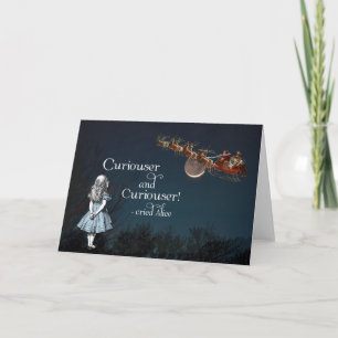Alice in Wonderland Curiouser kerstkaart Feestdagen Kaart