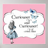Alice in Wonderland Curiouser Pink Poster of Print (Voorkant)