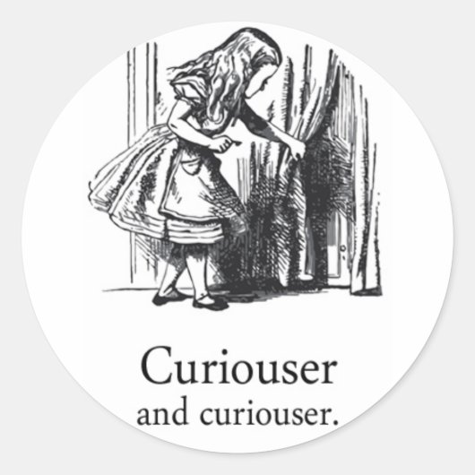 Alice in Wonderland Curiouser Ronde Sticker Set (Voorkant)
