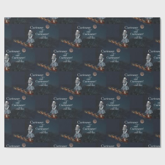 Alice in Wonderland Curiouser Santa Wrapping Paper Cadeaupapier (Vlak)