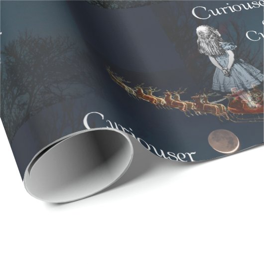 Alice in Wonderland Curiouser Santa Wrapping Paper Cadeaupapier (Rol Hoek)
