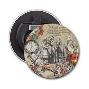 Alice in Wonderland Curtain Nonsense Button Flesopener
