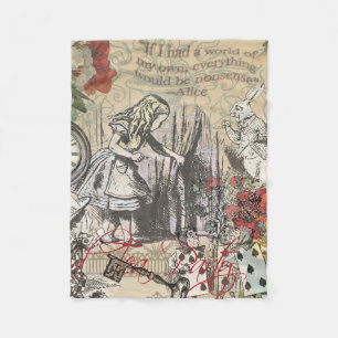 Alice in Wonderland Curtain Nonsense Fleece Deken
