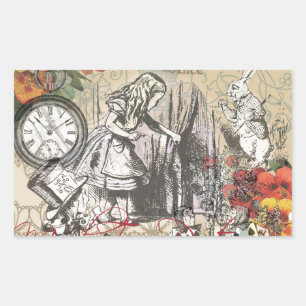 Alice in Wonderland Curtain Nonsense Rechthoekige Sticker