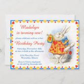 Alice in Wonderland Custom Birthday Party Kaart (Voorkant)
