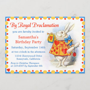 Alice in Wonderland Custom Birthday Party nodigt u Kaart