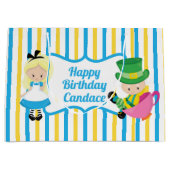 Alice in Wonderland Cute Custom Kids Birthday Girl Groot Cadeauzakje (Voorkant)