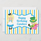 Alice in Wonderland Cute Custom Kids Birthday Kaart (Voorkant)