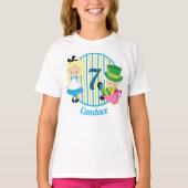 Alice in Wonderland Cute Custom Kinder Birthday T-shirt (Voorkant)