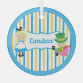 Alice in Wonderland Cute Custom Kinder Kerstmis Glas Ornament (Voorkant)