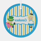 Alice in Wonderland Cute Custom Kinder Kerstmis Glas Ornament (Achterkant)