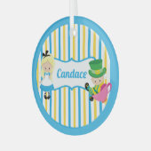 Alice in Wonderland Cute Custom Kinder Kerstmis Glas Ornament (Voorkant links)