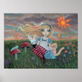 Alice in Wonderland Cute Fantasy Art Poster (Voorkant)