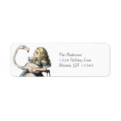 Alice in Wonderland Cute Flamingo Etiket (Voorkant)