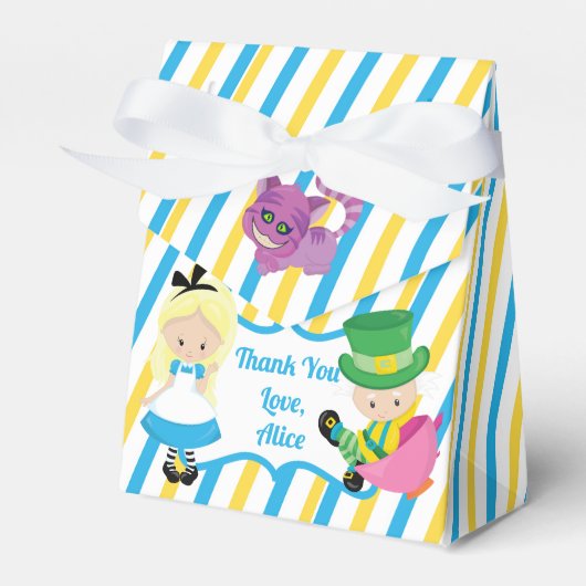 Alice in Wonderland Cute Kids Birthday Party Bedankdoosjes (Voorkant Zijde)