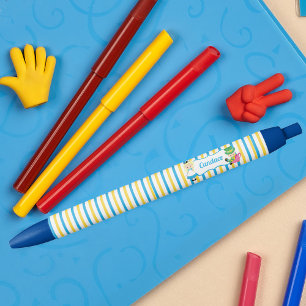 Alice in Wonderland Cute Kinder Book Blue Yellow Zwarte Inkt Pen