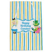 Alice in Wonderland Cute Personalized Kind Birthda Medium Cadeauzakje (Voorkant)