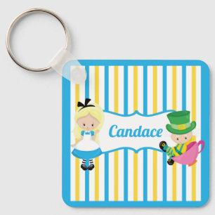 Alice in Wonderland Cute Personalized Kinder Book Sleutelhanger