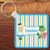 Alice in Wonderland Cute Personalized Kinder Book Sleutelhanger (Voorkant)