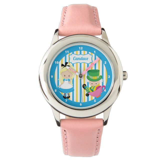 Alice in Wonderland Cute Personalized Kinderen Horloge (Voorkant)