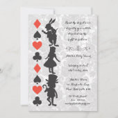 Alice in Wonderland Damask Baby shower Invite Kaart (Voorkant)