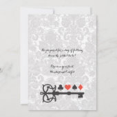 Alice in Wonderland Damask Baby shower Invite Kaart (Achterkant)