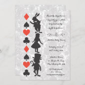 Alice in Wonderland Damask Baby shower Invite Kaart (Voorkant / Achterkant)