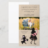 Alice in Wonderland Dank je baby fotokaart Bedankkaart (Voorkant / Achterkant)