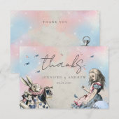 Alice in Wonderland Dank je Bedankkaart (Voorkant / Achterkant)