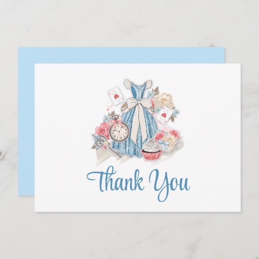 Alice in Wonderland Dank je kaart (Voorkant / Achterkant)