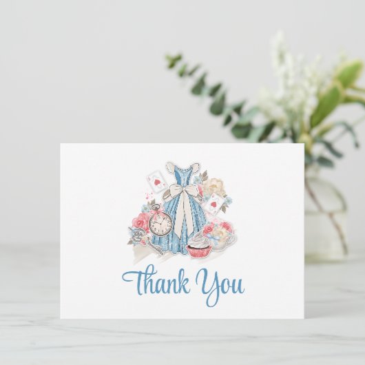 Alice in Wonderland Dank je kaart (Staand voorkant)