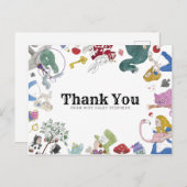 Alice in Wonderland Dankbrief Briefkaart (Voorkant / Achterkant)