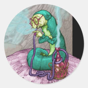 Alice in Wonderland - De Caterpijler Ronde Sticker